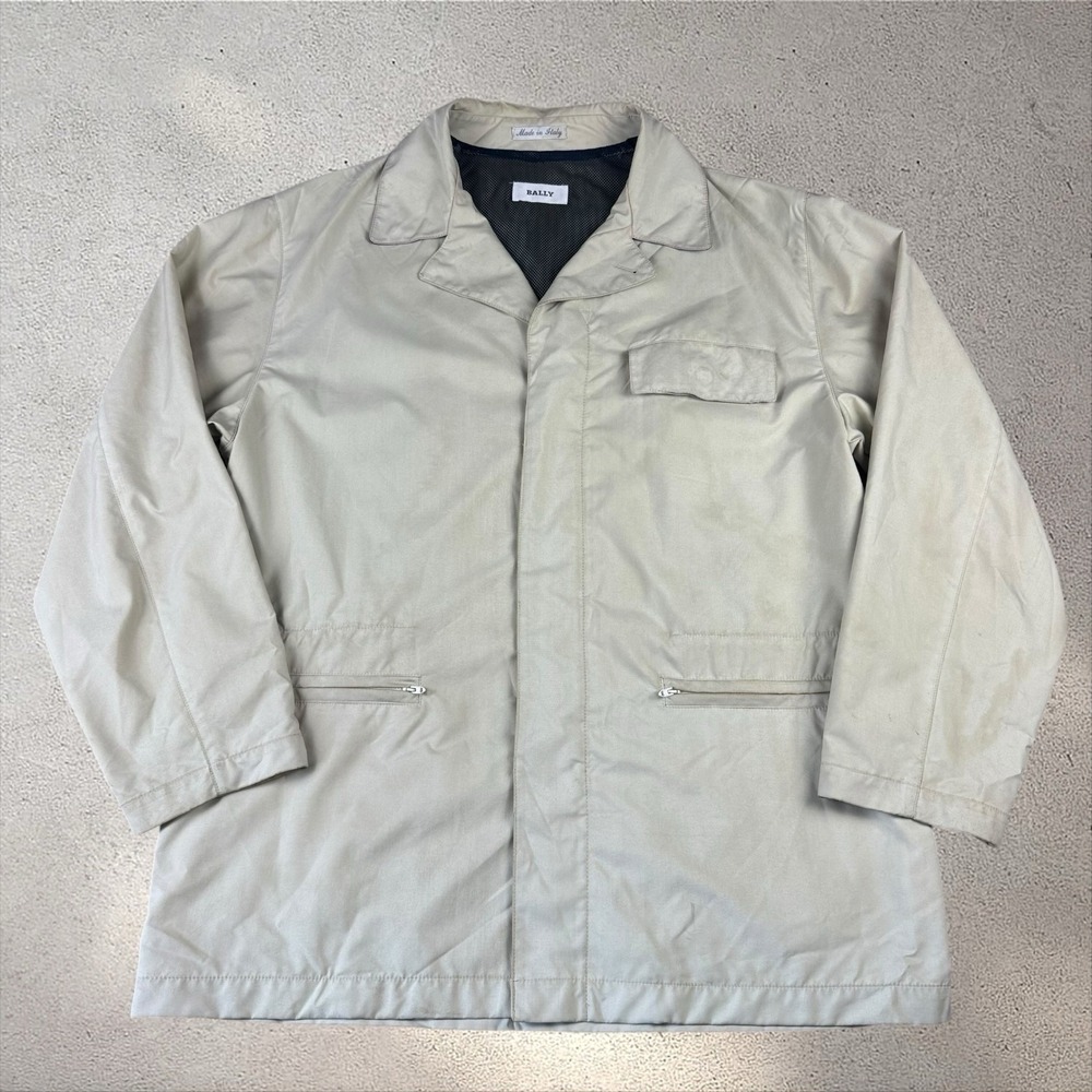 Vintage Bally Nylon Button Up Coat Jacket IT 52/US 42 Italy Japanese Style 90s